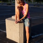 Marketa pechova and a pink sunset