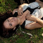 Delia castillo black tights and sun