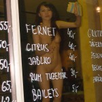 Next to a road and cleaning