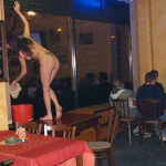 Next to a road and cleaning