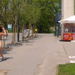 At and around a central leisure area