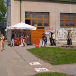 At and around a central leisure area