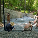 At and around a central leisure area