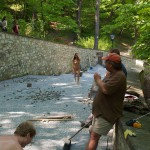 At and around a central leisure area