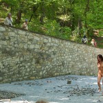 At and around a central leisure area