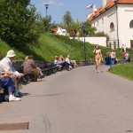 At and around a central leisure area