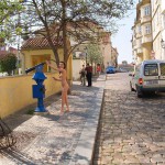 At and around a central leisure area