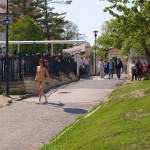 At and around a central leisure area