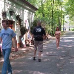 At and around a central leisure area