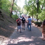 At and around a central leisure area