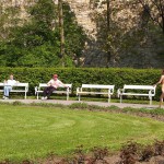 At and around a central leisure area