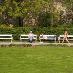 At and around a central leisure area