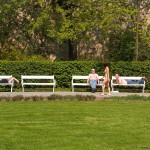 At and around a central leisure area