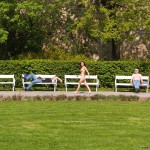 At and around a central leisure area