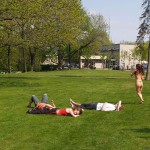 At and around a central leisure area