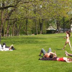 At and around a central leisure area