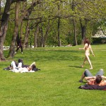 At and around a central leisure area