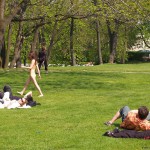 At and around a central leisure area