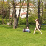 At and around a central leisure area