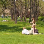 At and around a central leisure area