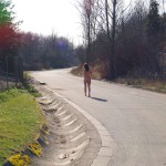 On and next to a road