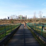 On and next to a road