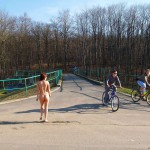 On and next to a road