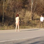 On and next to a road