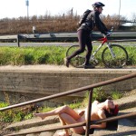 On and next to a road