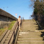 On and next to a road