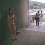 On a railway and pedestrian