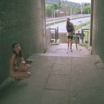 On a railway and pedestrian