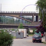 On a railway and pedestrian