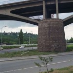 On a railway and pedestrian