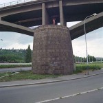 On a railway and pedestrian