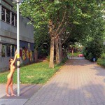 On the streets of a residential area