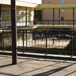 At an outdoor shopping center