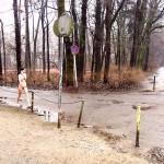 At the entrance of a park