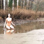 At the entrance of a park