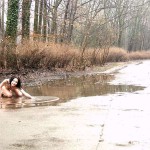 At the entrance of a park