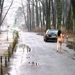 At the entrance of a park