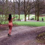 In a forest and the park next to it