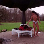 In a forest and the park next to it