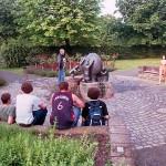 In the flower gardens