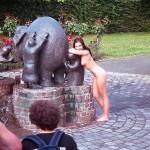 In the flower gardens