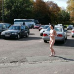 On a parking at a hot dog stand