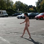 On a parking at a hot dog stand