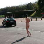 On a parking at a hot dog stand