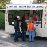 On a parking at a hot dog stand