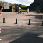 On a parking at a hot dog stand